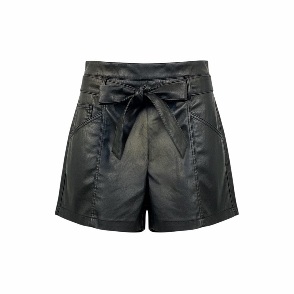 Kut from the Kloth Black Faux Leather High Waist Shorts - Size 10